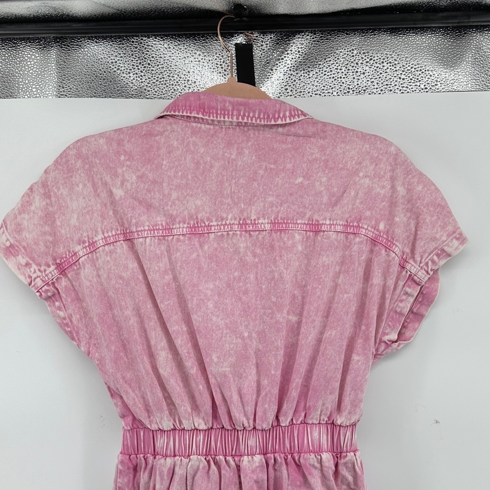 Simply Southern Barbie Retro Effortless Utility Light Pink Denim Jumpsuit SzS - Picture 8 of 11